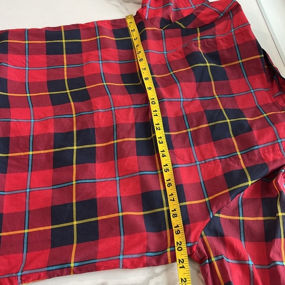 Gretchen Scott PJ SET Plaidy Cooper 💯 cotton size M - Picture 13 of 16